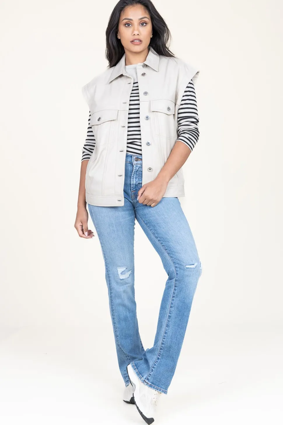 Leather Waistcoat Caro | Natural... | Alter Ego | Little Soho