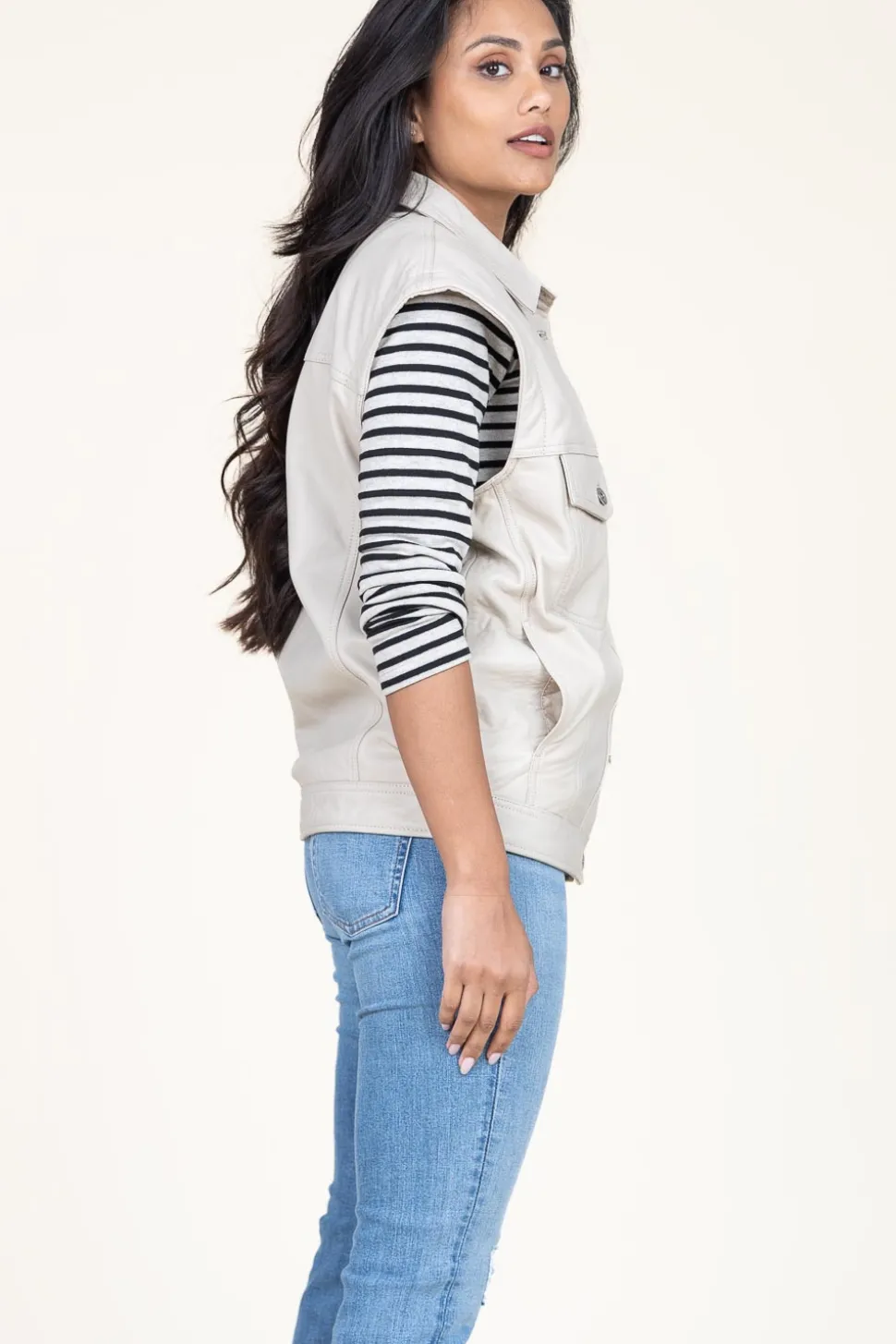 Leather Waistcoat Caro | Natural... | Alter Ego | Little Soho