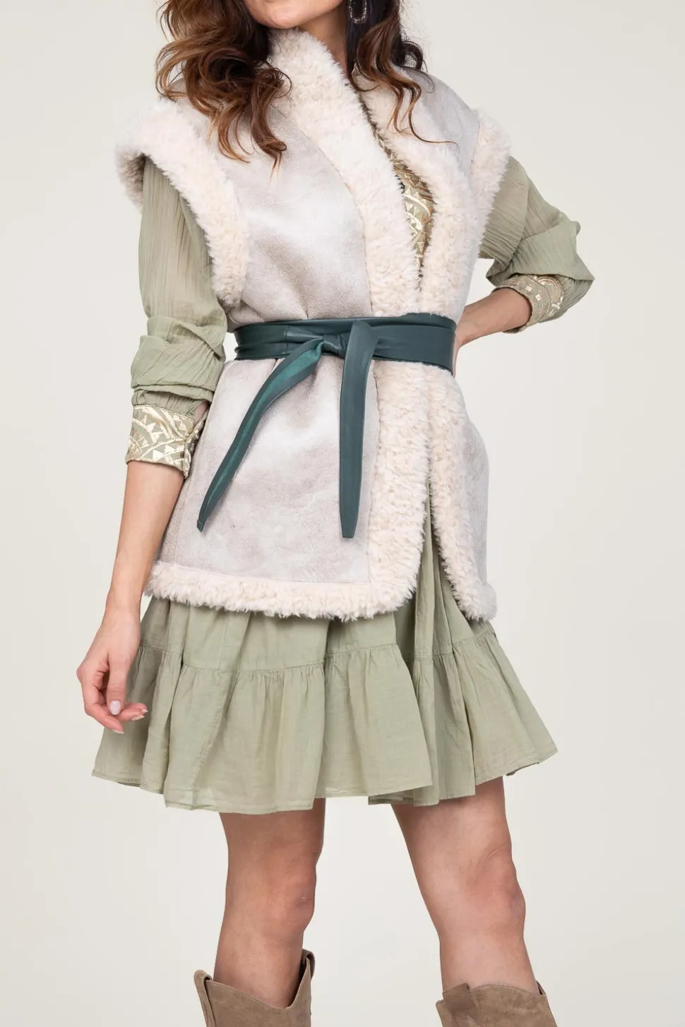Leather Wrap Belt Allegra | Green... | Dante 6 | Little Soho