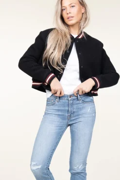 Lined Baseball Jacket Hugh | Black... | Ba&Sh | Little Soho