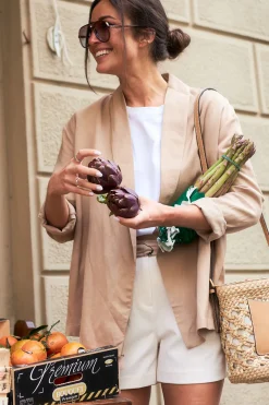 Linen Blend Jacket Erianna | Beige... | Kocca | Little Soho