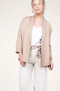 Linen Blend Jacket Erianna | Beige... | Kocca | Little Soho