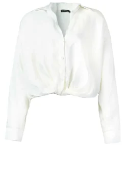 Linen Blouse With Tie Detail Marlin | Natural... | Greek Archaic Kori | Little Soho