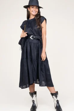 Linen Dress Grace | Black... | Greek Archaic Kori | Little Soho