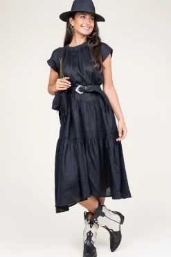 Linen Dress Grace | Black... | Greek Archaic Kori | Little Soho