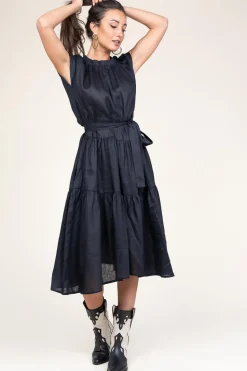 Linen Dress Grace | Black... | Greek Archaic Kori | Little Soho