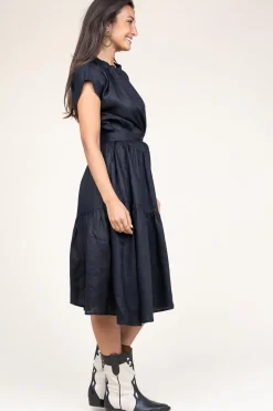 Linen Dress Grace | Black... | Greek Archaic Kori | Little Soho