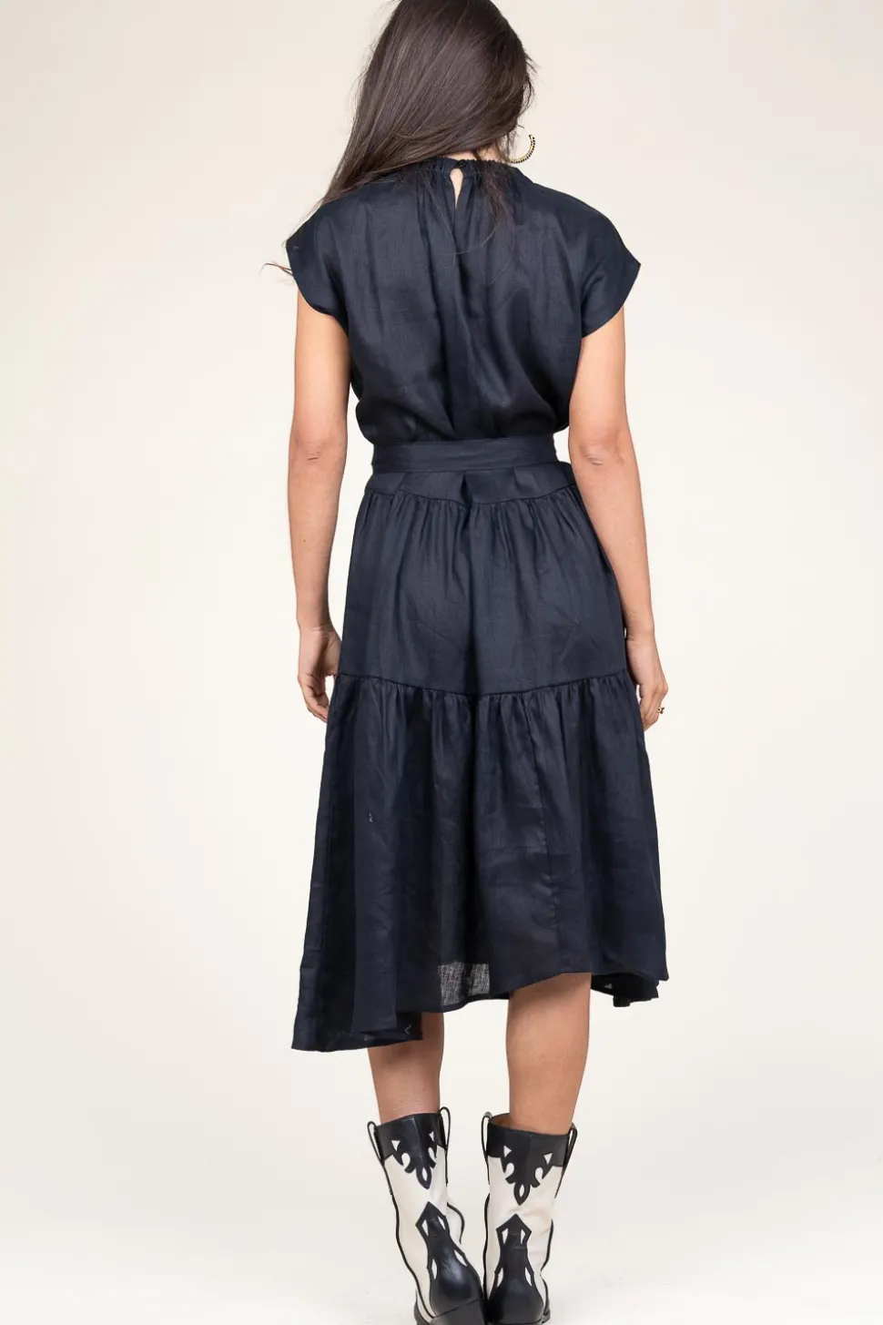 Linen Dress Grace | Black... | Greek Archaic Kori | Little Soho