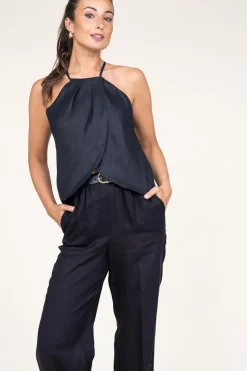 Linen Halter Top Pam | Black... | Greek Archaic Kori | Little Soho
