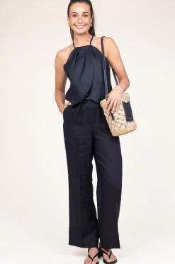 Linen Halter Top Pam | Black... | Greek Archaic Kori | Little Soho