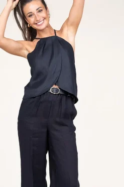 Linen Halter Top Pam | Black... | Greek Archaic Kori | Little Soho