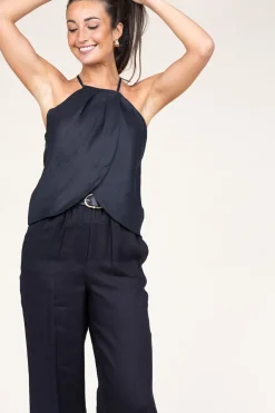 Linen Halter Top Pam | Black... | Greek Archaic Kori | Little Soho