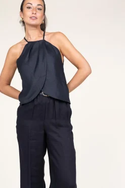 Linen Halter Top Pam | Black... | Greek Archaic Kori | Little Soho