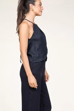 Linen Halter Top Pam | Black... | Greek Archaic Kori | Little Soho