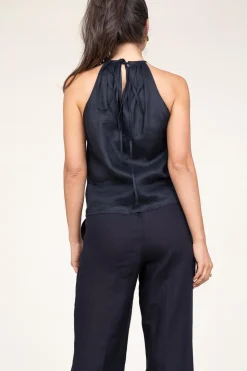 Linen Halter Top Pam | Black... | Greek Archaic Kori | Little Soho