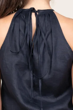 Linen Halter Top Pam | Black... | Greek Archaic Kori | Little Soho