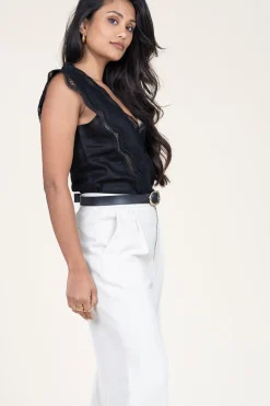 Linen Lace Top Natuli | Black... | Copenhagen Muse | Little Soho