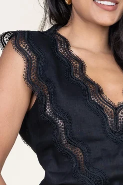 Linen Lace Top Natuli | Black... | Copenhagen Muse | Little Soho