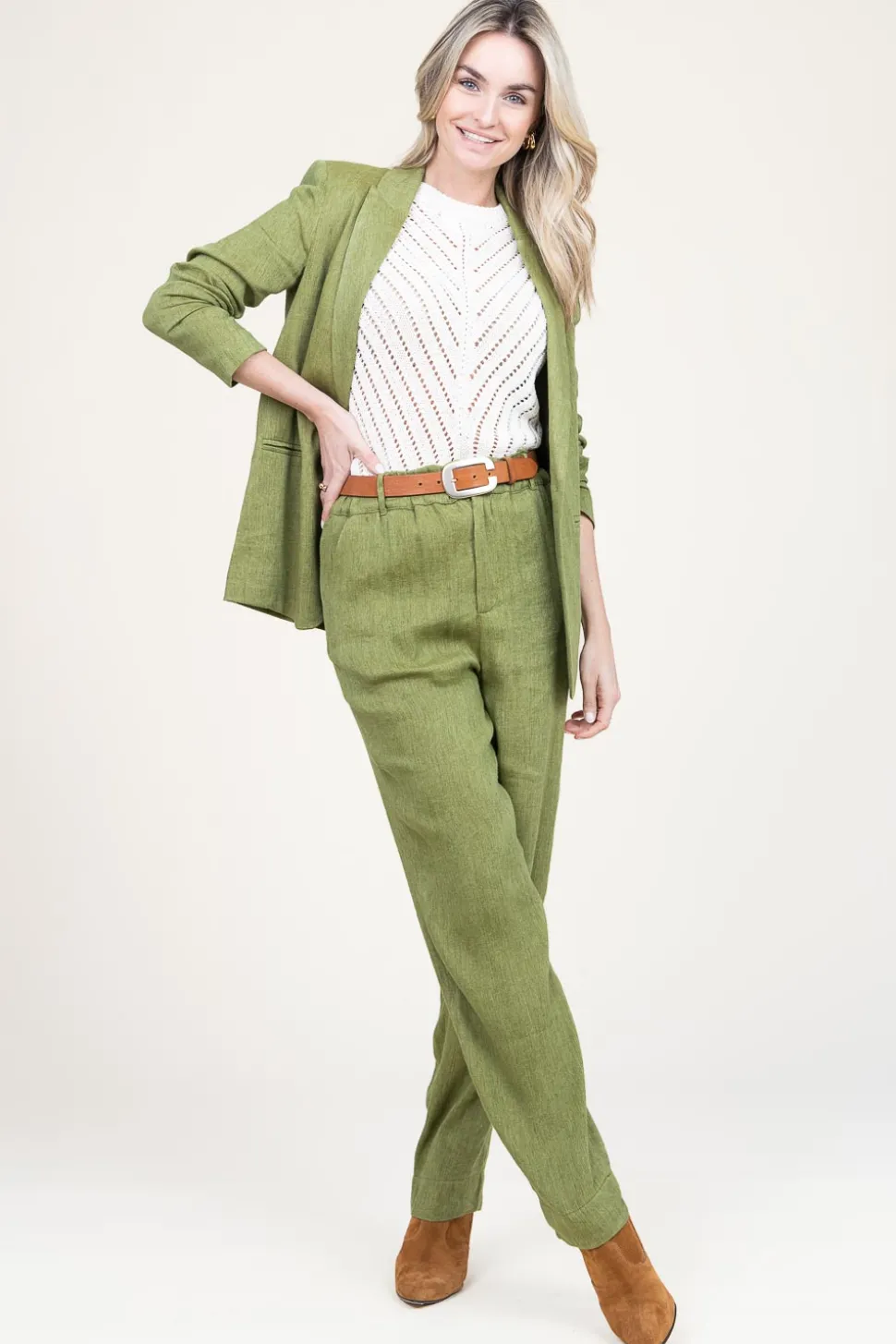 Linen Mix Blazer Nadjo | Green... | Louizon | Little Soho