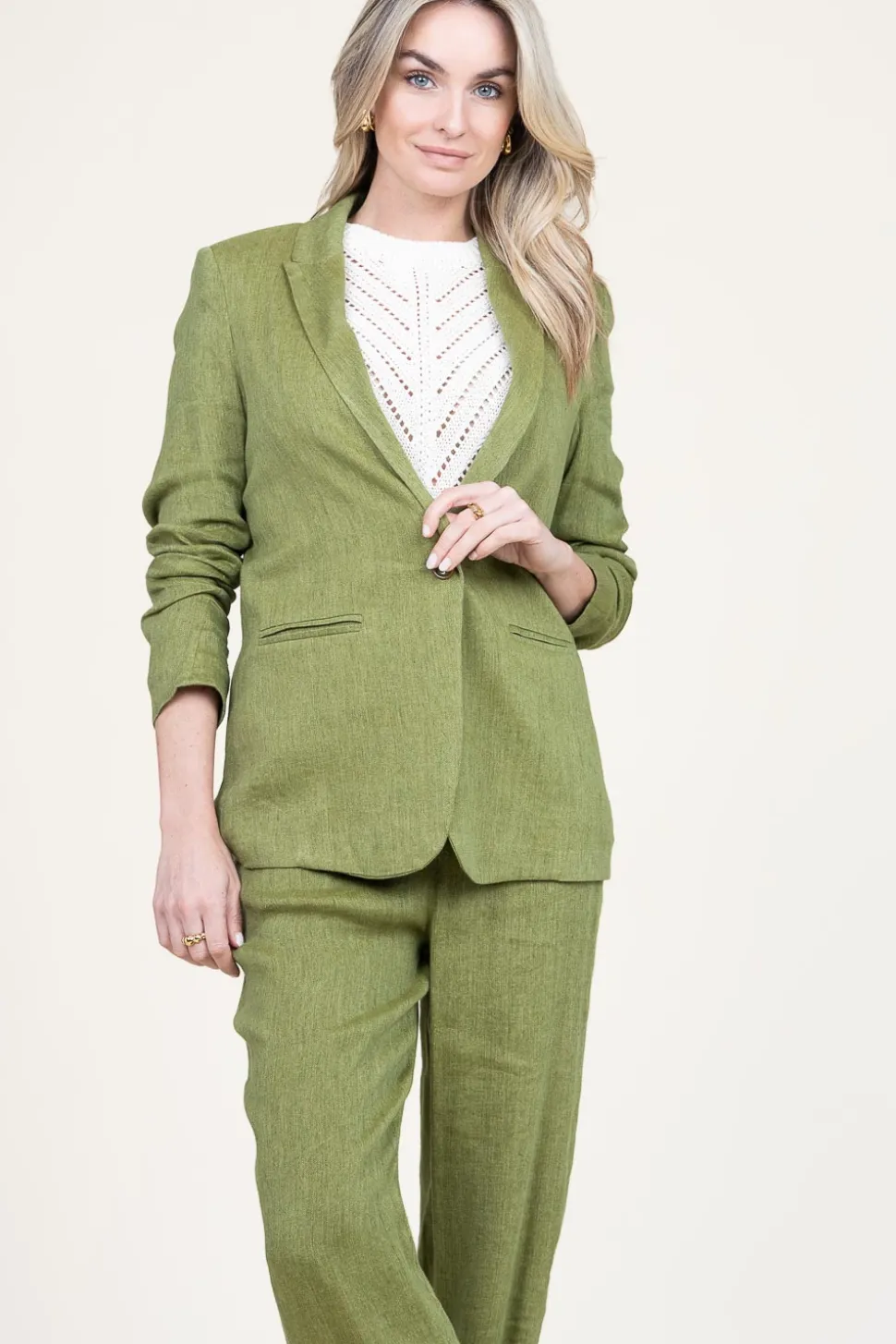 Linen Mix Blazer Nadjo | Green... | Louizon | Little Soho