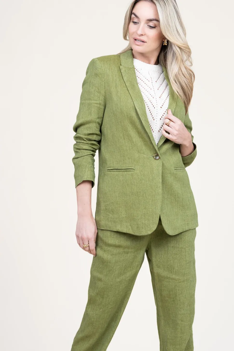 Linen Mix Blazer Nadjo | Green... | Louizon | Little Soho
