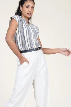 Linen Mix Blouse Fiorella | Black... | Stella Forest | Little Soho