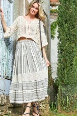 Linen Mix Maxi Skirt Fiorella | Black... | Stella Forest | Little Soho