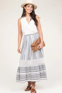 Linen Mix Maxi Skirt Fiorella | Black... | Stella Forest | Little Soho