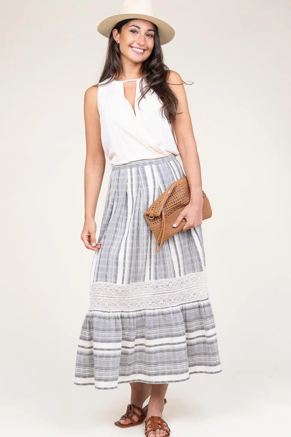 Linen Mix Maxi Skirt Fiorella | Black... | Stella Forest | Little Soho