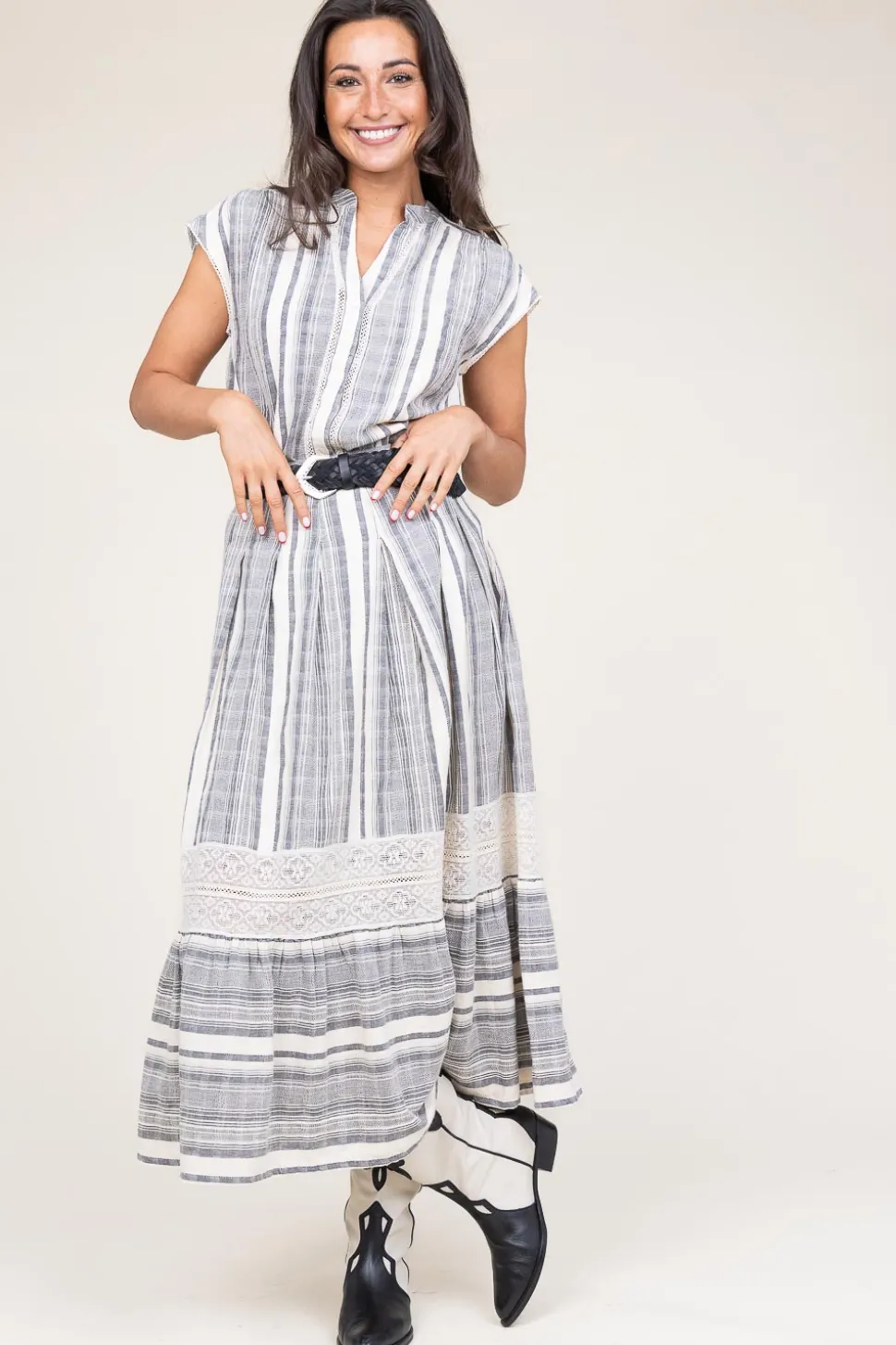 Linen Mix Maxi Skirt Fiorella | Black... | Stella Forest | Little Soho