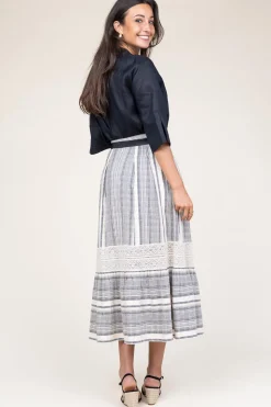 Linen Mix Maxi Skirt Fiorella | Black... | Stella Forest | Little Soho