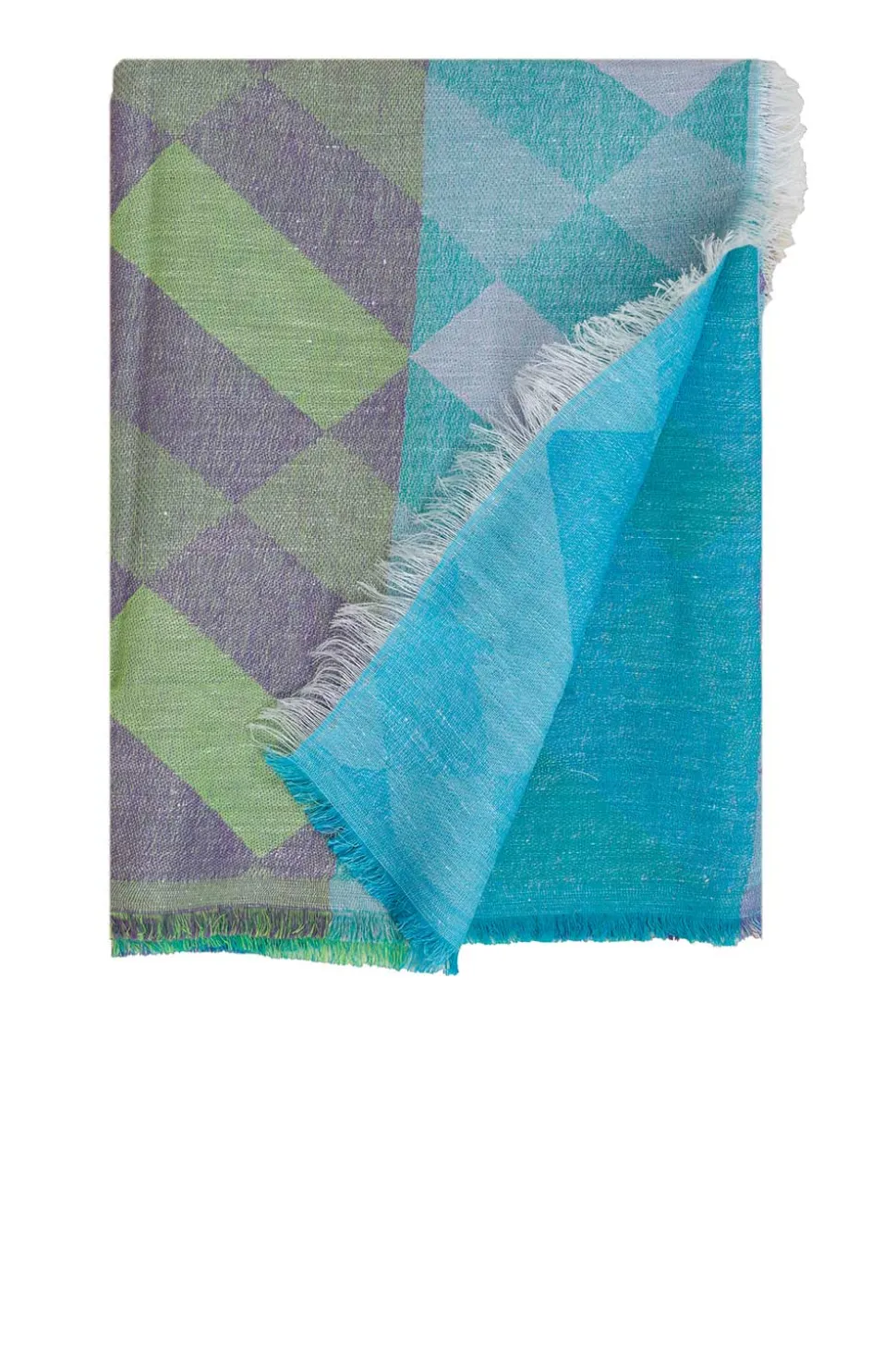 Linen Mix Scarf With Print Lilly | Blue... | Moment Amsterdam | Little Soho