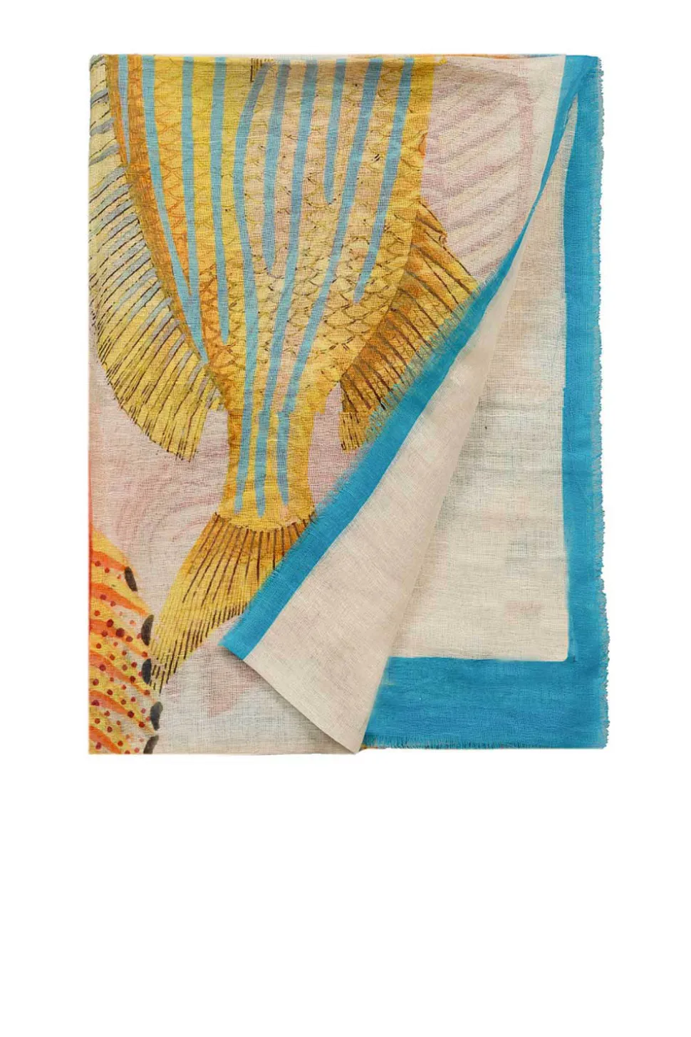 Linen Mix Scarf With Print Marloes | Multi... | Moment Amsterdam | Little Soho