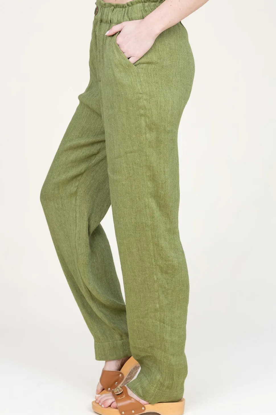 Linen Mix Trousers Nadere | Green... | Louizon | Little Soho