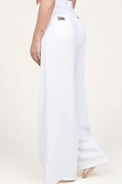 Linen Mix Wide Leg Pants Marlene | White... | Lois Jeans | Little Soho