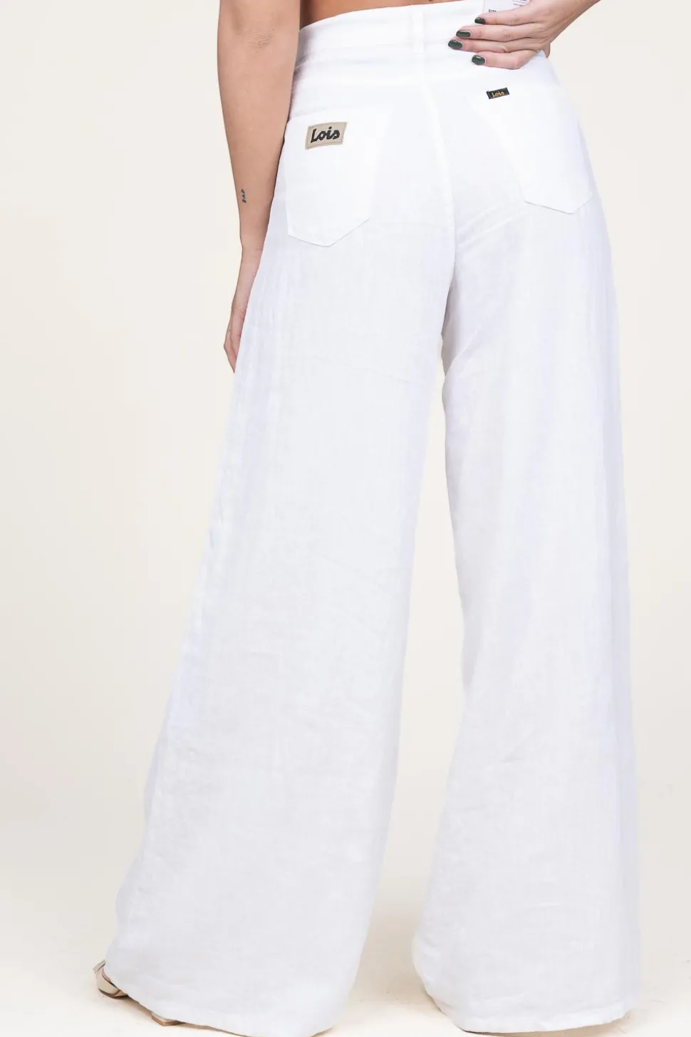 Linen Mix Wide Leg Pants Marlene | White... | Lois Jeans | Little Soho