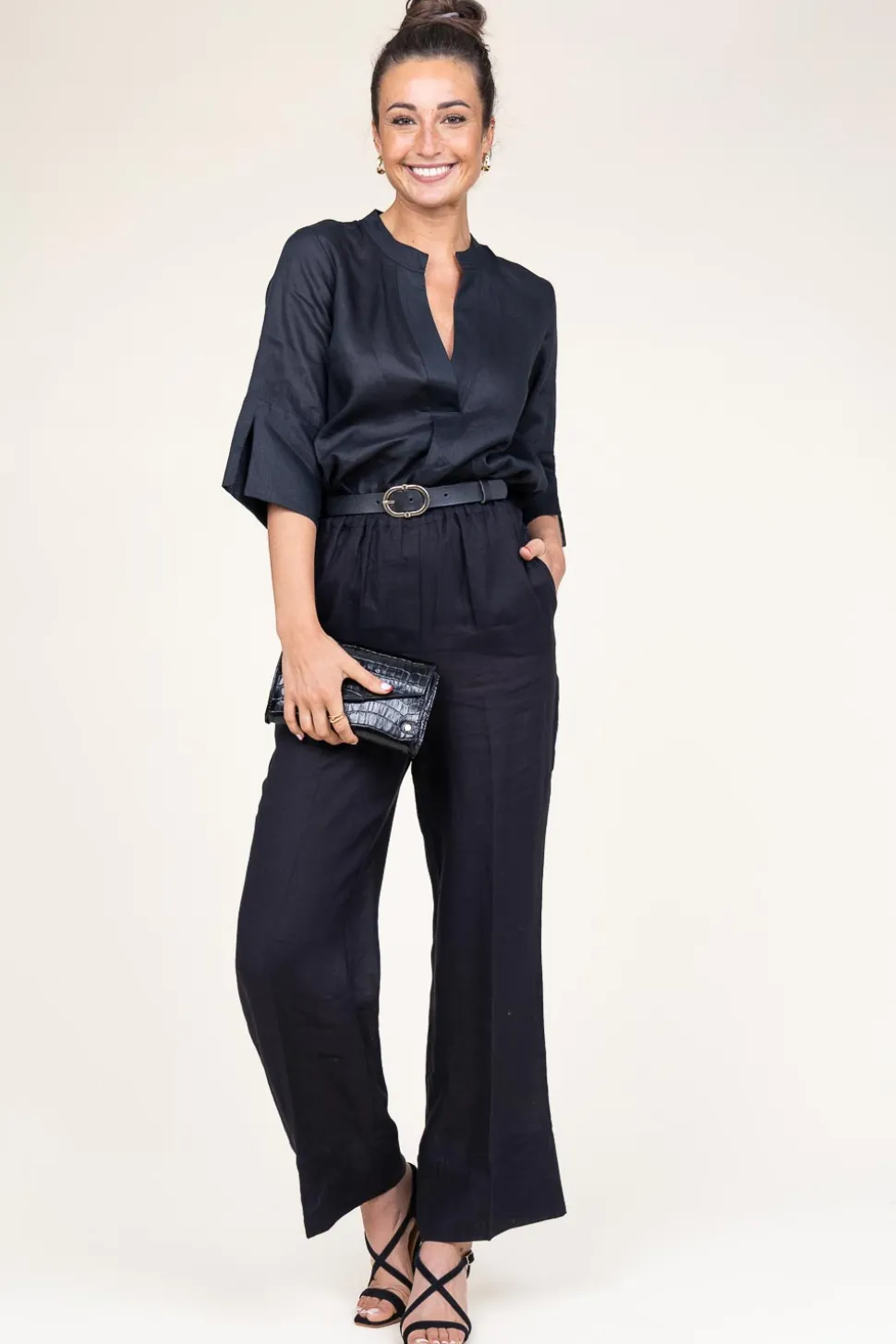 Linen Pants Rena | Black... | Greek Archaic Kori | Little Soho