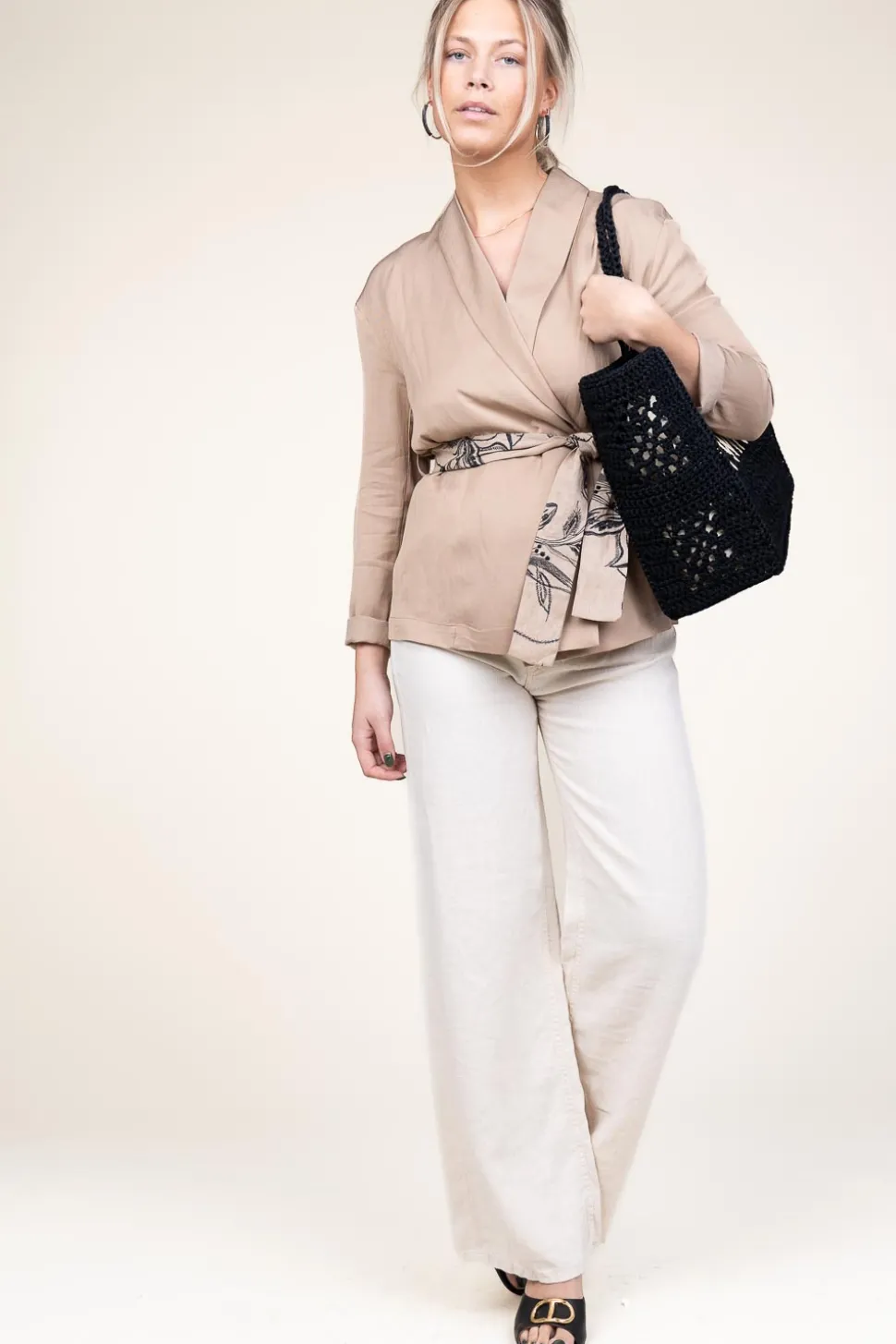 Linen Trousers Skater | Ecru... | Lois Jeans | Little Soho