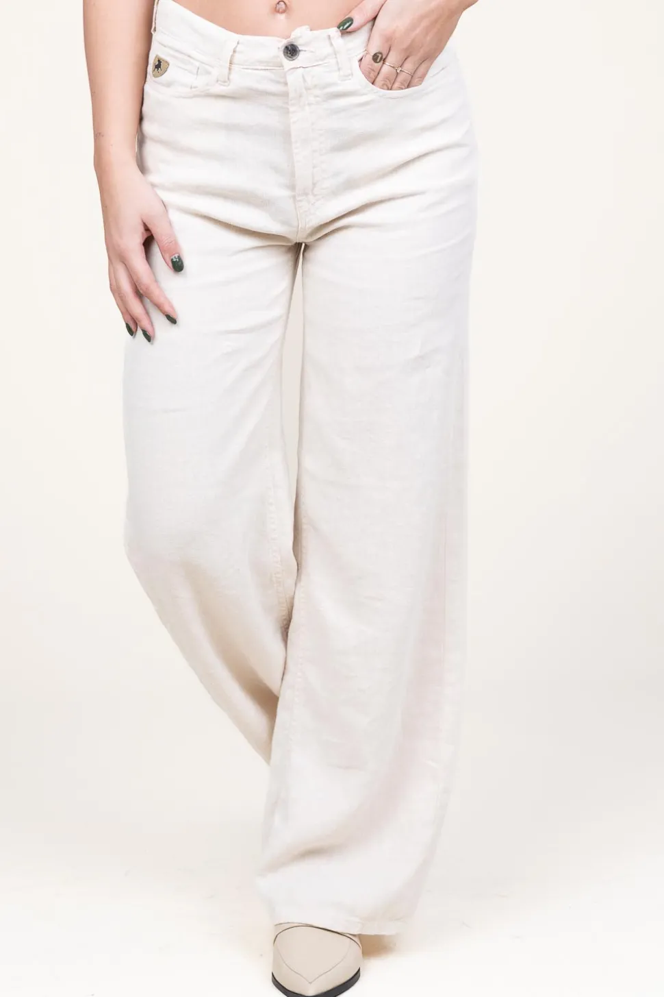 Linen Trousers Skater | Ecru... | Lois Jeans | Little Soho