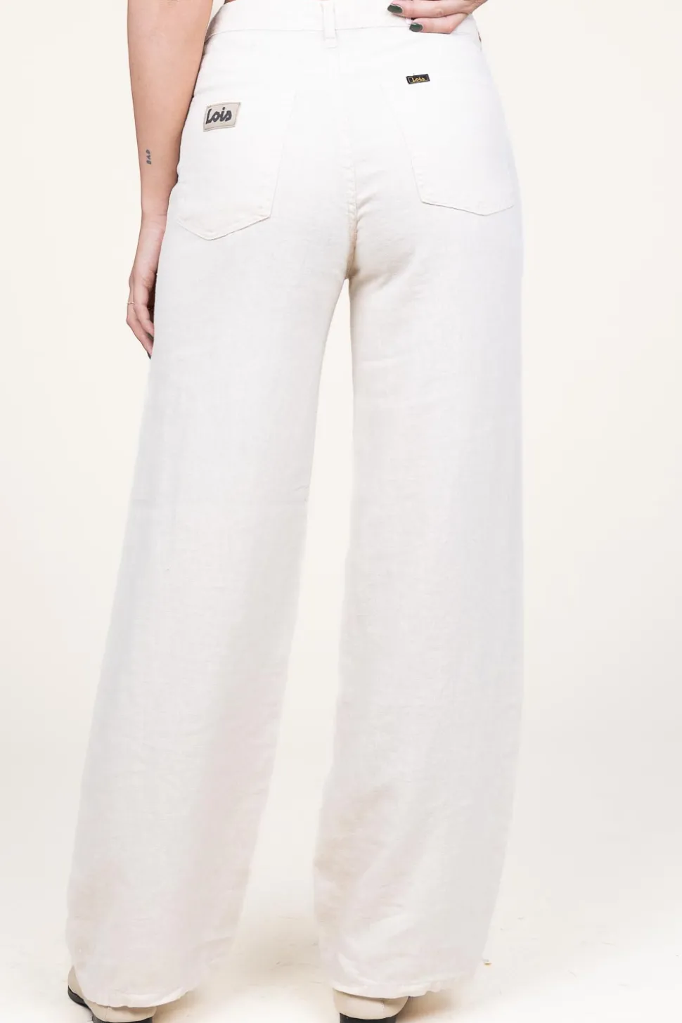 Linen Trousers Skater | Ecru... | Lois Jeans | Little Soho