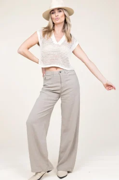 Linen Trousers Skater | Taupe... | Lois Jeans | Little Soho