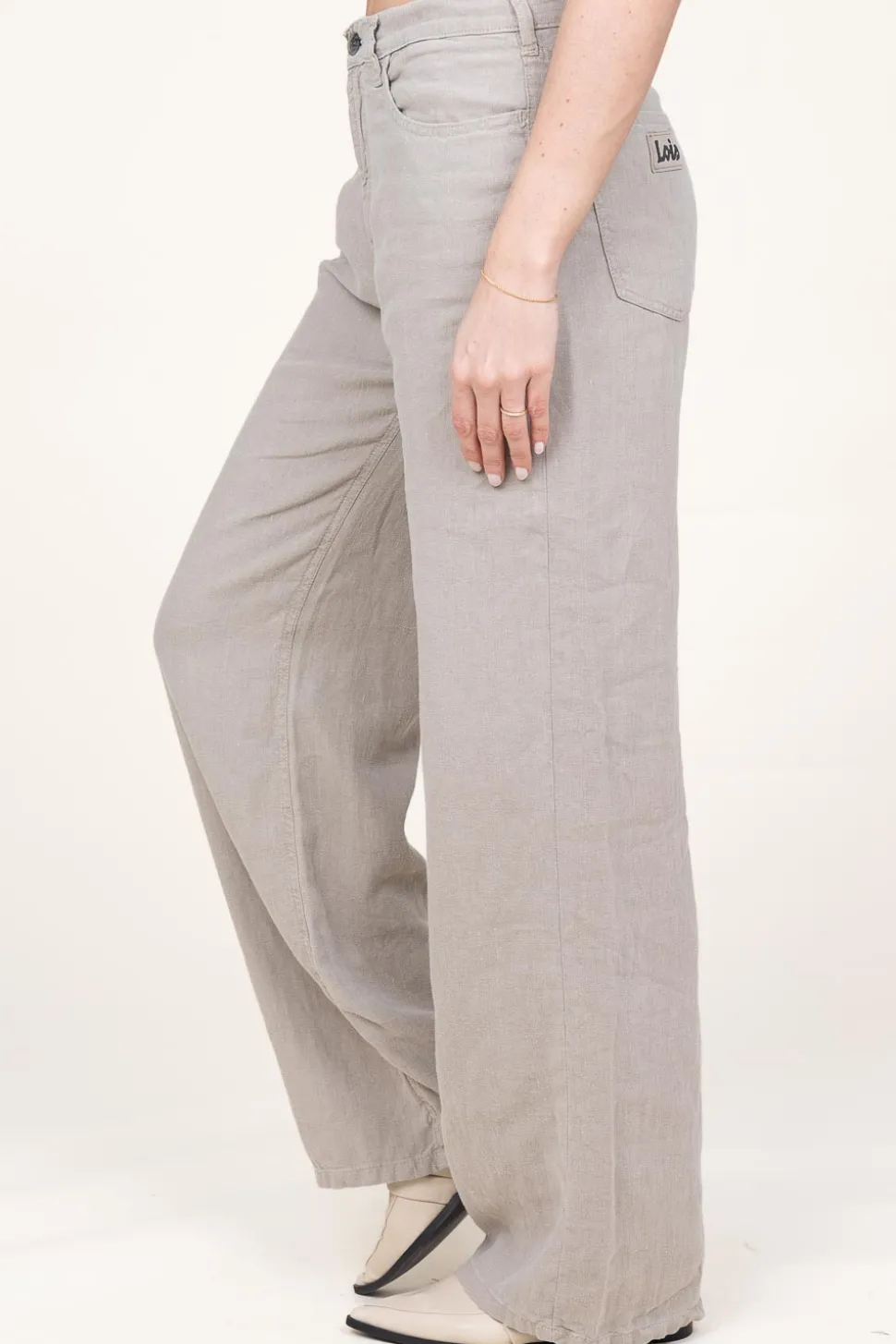 Linen Trousers Skater | Taupe... | Lois Jeans | Little Soho