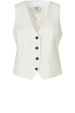 Linen Viscose Waistcoat Lino | White... | Second Female | Little Soho