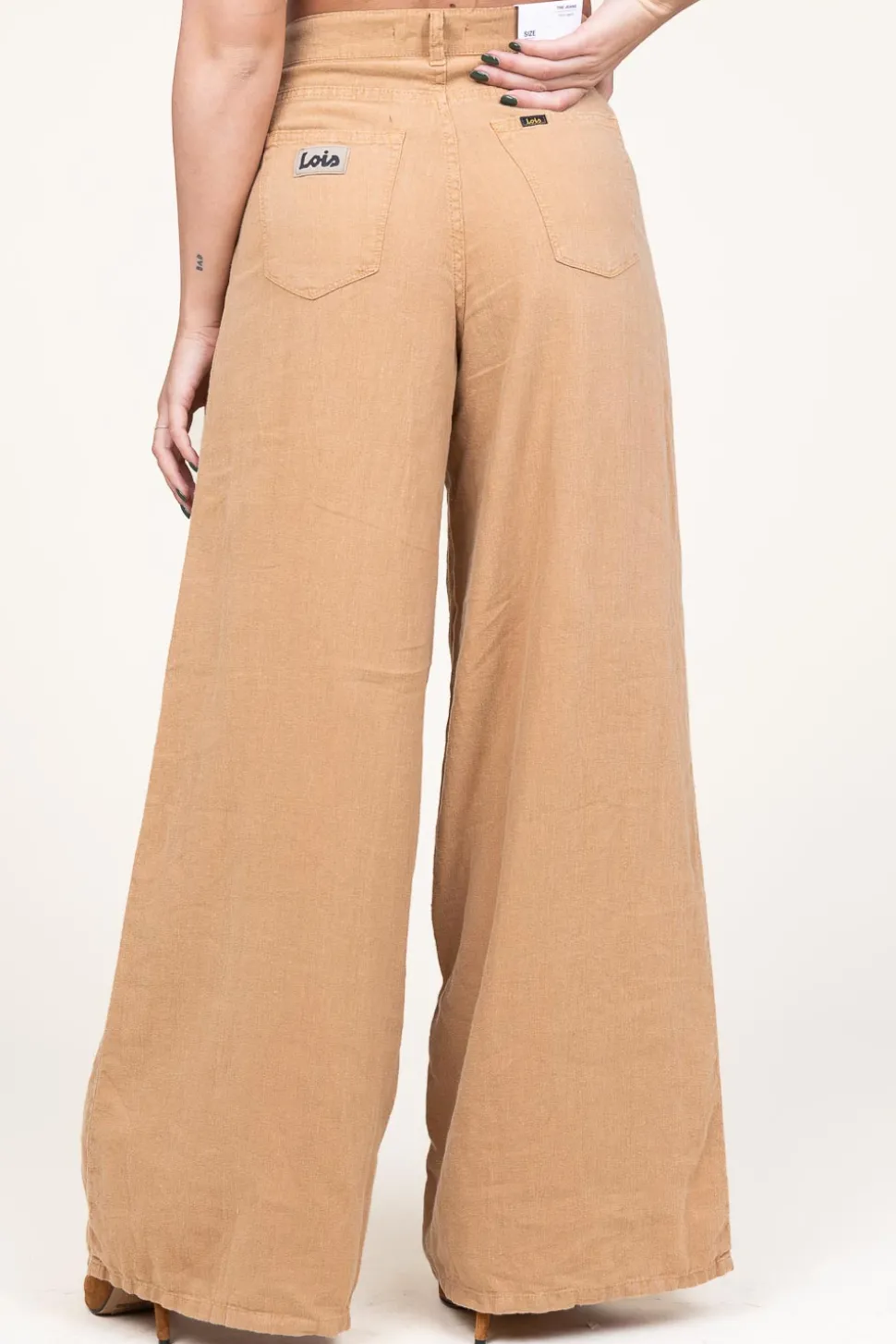 Linen Wide Leg Pants Marlene | Camel... | Lois Jeans | Little Soho