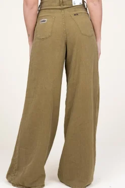 Linen Wide Leg Pants Marlene | Green... | Lois Jeans | Little Soho