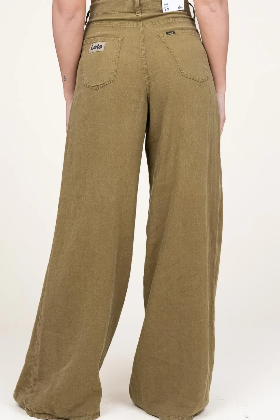 Linen Wide Leg Pants Marlene | Green... | Lois Jeans | Little Soho