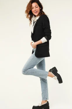 Loafers With Gold Colored Logo Frankie | Black... | Nubikk | Little Soho