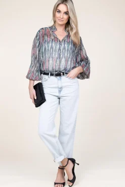 Lurex Blouse With Print Talici | Multi... | Ibana | Little Soho
