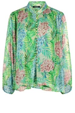Lurex Blouse With Print Talici | Green... | Ibana | Little Soho