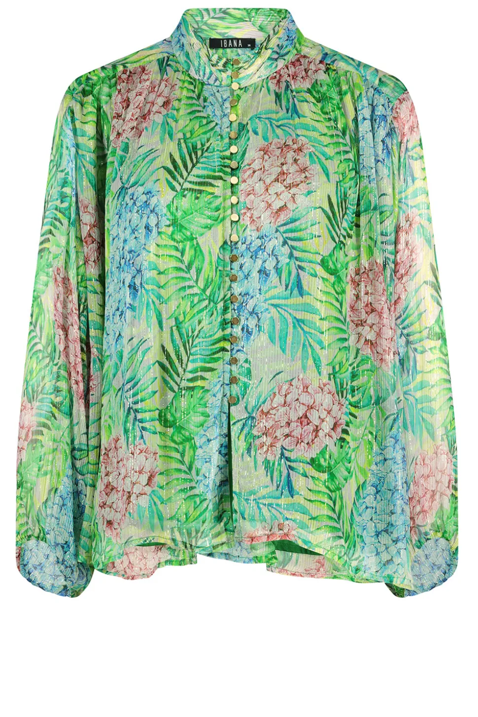 Lurex Blouse With Print Talici | Green... | Ibana | Little Soho
